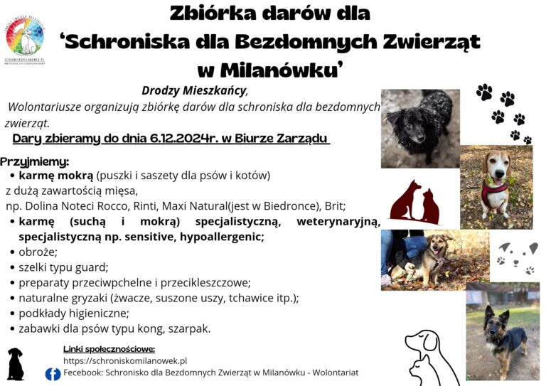 Read more about the article Akcja na rzecz Schroniska w Milanówku